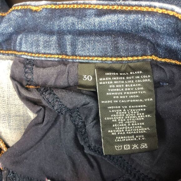 J BRAND CUFFED SLIM BOOT LEG VERUCA INDIGO BERMUDA SHORTS SIZE 30 MADE IN USA - Picture 5 of 7